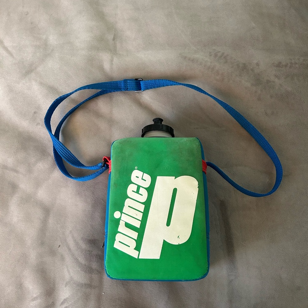 VINTAGE Prince Water Bottle Bag with Blue Strap